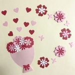 《A3》  メッセージが書ける花束（レッド）★クラフトパンチ