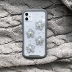衝撃吸収ケース iPhoneケース iFace型 花柄 韓国 iPhone12 iPhone12pro iPhone11 クリアフラワー i Face