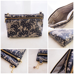 Ｐさまご予約品　LIBERTY　マロリー　wファスナー・中布・ポケット・まち付きバッグポーチ　≪ストラップ、持ち手対応デザイン　オーダーメイドサイズ≫