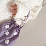 ふんわりフラワーモチーフ🌼mini bag🌼《パープル》