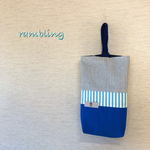 大きめシューズバッグ（ヒッコリー／ライトブルーsp／ブルー）