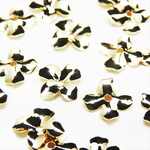 【8個】メタルフラワー★12mm/ブロンズゴールド★4枚弁★花びら 花弁 カボション メタルパーツ