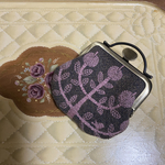（送料無料）がま口　ミナペルホネン　リンゴ　桃