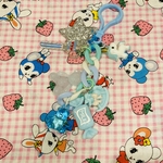 ［送料無料］ブルー　ユニコーン　ジャラジャラキーホルダー