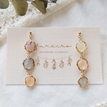 紫陽花の宝石♡３連ピアス／イヤリング