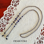 ✧̣̥̇✧̣̥̇魅力的なパープル色SWAROVSKIのメガネチェーン