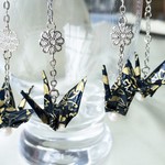 かわいい♡鶴のチェーンピアス
