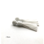 Beads tassel ピアス（White）《long》