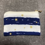 星とボーダーのミニポーチ