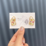 新作♡*°変形ゴールド×淡水パール×ドライフラワー レジン   イヤリング　ピアス