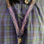 アイヌ刺繍　ネックストラップ　薄紫グラデーション
