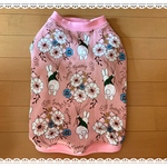 コーギー用　花うさぎ柄