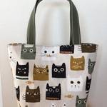 猫柄  帆布のミニトートバッグ