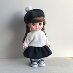 メルちゃん服　ソランちゃん服(トップス、スカート緑、ベレー帽)