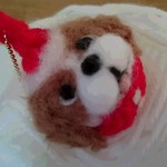 キャバちゃんサンタのバッグチャーム★犬★毛糸
