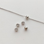 【4mm　5個】高品質　本ロジウム　スライドボール 《カンなしタイプ》