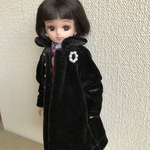 リカちゃん服(黒のコート)
