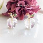 りんご　林檎　アップル　りんごチャーム　アクリル　オーロラ　クリアー　フルーツ　