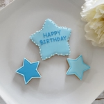  [2021.1新作] ［当日発送可能商品］【誕生日にオススメ】シンプル☆メッセージアイシングクッキーセット（星）