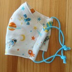 再販 幼児～低学年むけ 立体マスク【宇宙／ホワイト】