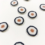【4pcs navy #2】ビーズ刺繍miniカボション