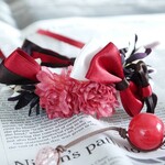 ストロベリーチョコの花冠　うさぎ花冠 　ＳＳ～Ｓサイズ　 ペット用　バレンタイン