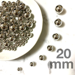 【6個】20mm / シルバーカラー/ メタルプラスチックビーズ