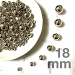 【8個】18mm / シルバーカラー / メタルプラスチックビーズ