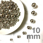 【16個】CCB 10mm / シルバーカラー / メタルプラスチックビーズ #0037