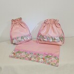 お弁当３点セット＊花柄×フリル＊ピンク