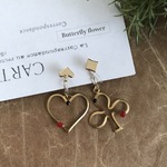 ■ BRASS Playing Card Mark 02 ■ 小さな夏と冬 大きな春と秋 ■ ノンホールピアス 