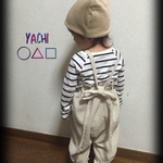 再販×9♡♡コットンリネンのナチュラルかぼちゃ型♡楽ちん長〜〜く着れる つなぎ  size80 