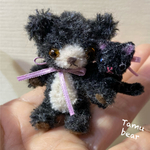 ミニチュア モールアート クロクマちゃんとひっつき猫ちゃん モールベア**Tamu bear