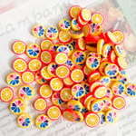 送料無料⭐︎約100枚20g　オレンジ 見ていると元気が出てきそうな1cmカラフルオレンジ切片　スライス棒　ネイルパーツ　レジン封入パーツ　デコレーションパーツ　デコパーツ [1-32]