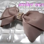 パール＆ｽﾄｰﾝ飾り♡トリプルリボン