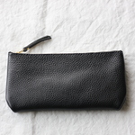 【mo様専用ページ】シンプル・レザー・ざっくりお財布 / black【受注制作】