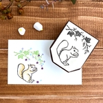 リスと野葡萄＊消しゴムはんこ