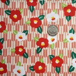 《３０ｃｍ×１５０ｃｍ》　カットクロス　矢絣と椿　和柄　和風　日本　綿　花柄