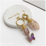 和風・桜灯籠に蝶/ピアス/ノンホールピアス