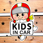 キッズインカー ベビーインカー【戦隊キッズ②.レッド】マグネットステッカー　カーステッカー