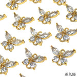 【コネクター】蝶々ジルコニアチャーム12mm 4個【蝶々パーツ】