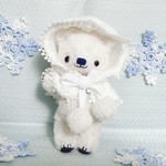 雪ん子クマさん（小・青）（テディベア）