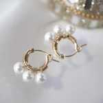 選べる金具。toe beans パールフープ ピアス or イヤリング 。 14kgf or シルバー925。