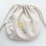 〈マチ付き〉菜の花の巾着袋