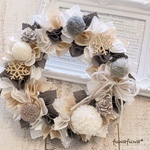 クリスマスにも♪冬のあったかぽんぽん布リース〜おうちでカフェラテ〜