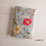 母子手帳ケース • お薬手帳ケース • 通帳 ケース　* botanical pattern 　 　　　 col. 水色