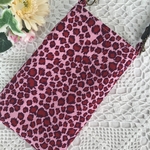 ハンドメイド　スマホポーチ　ヒョウ柄