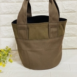 帆布オリーブ☆丸底バケツトートバッグ♫