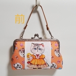 ねこ・がま口　ミニバッグ　オレンジ　コヤンイサムチョン