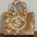 着物 帯バッグ A4サイズが入る 和柄 結婚式 パーティ トートバッグ サブバッグ シルク 刺繍 和装 鳳凰柄 菱紋様 【 送料無料 】